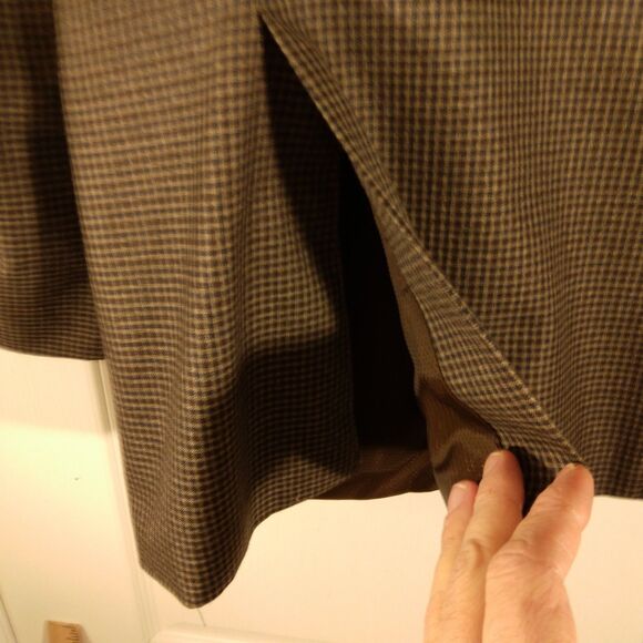 Michael Kors MK sport coat blazer mens 44R brown checker 2 button double vented - Picture 5 of 11